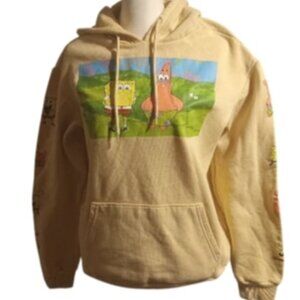 Nickelodeon Tan Hoodie Sweatshirt Spongebob Patrick Star Unisex Novelty Size S